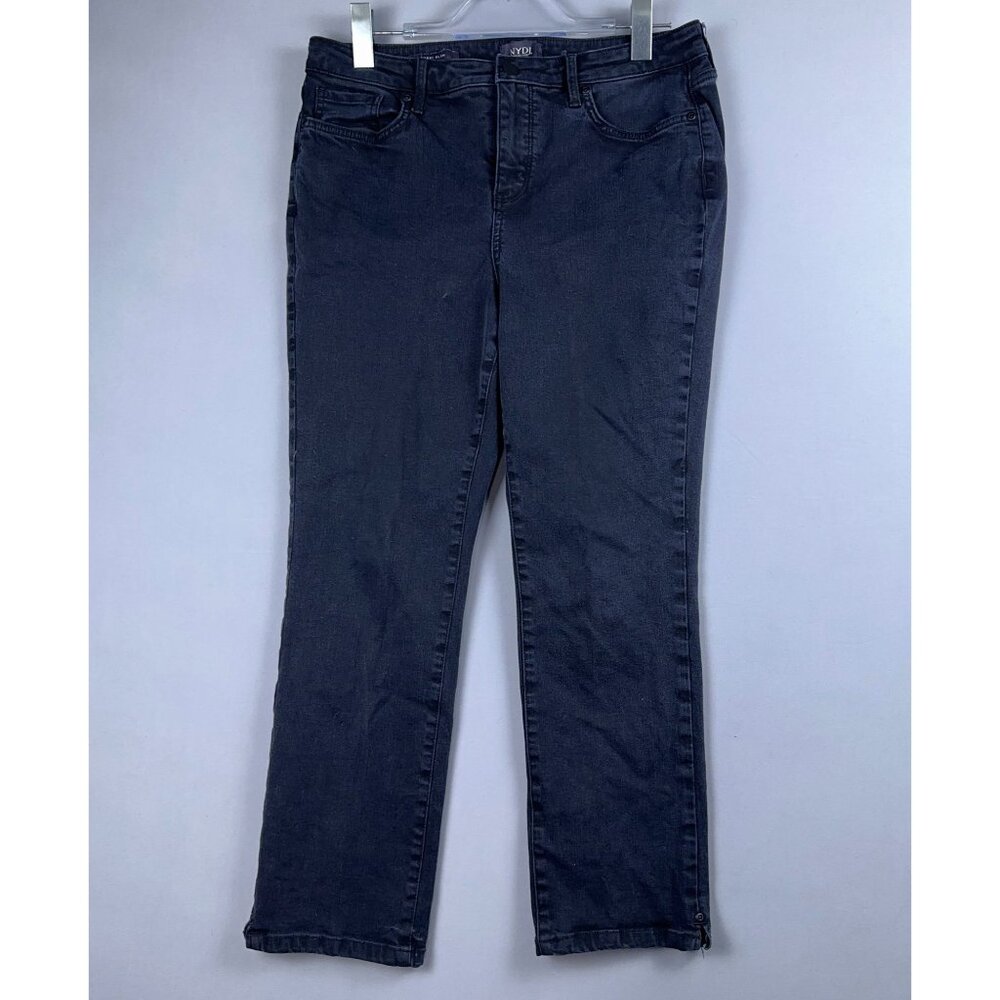 NYDJ Straight Leg Jeans Womens Size 10 Sheri Slim Lift X Tuck Technology Blue
